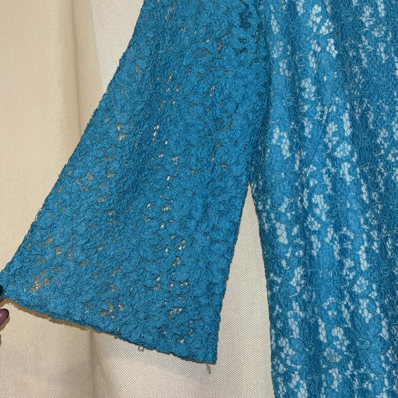 Vintage Turquoise Lace Dress - Picture 4 of 4
